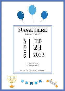 Bar Mitzvah Announcement 4 - 5x7 Preview Image