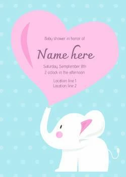 Baby Shower - Girl - Announcement 2 - 5x7 Preview Image